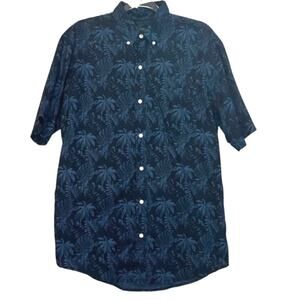 Arrow Blue Tropical Print Button Up Shirt Men’s Size M Short Sleeve